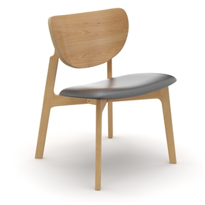 Pemberly Row Modern / Contemporary Leather Lounge Chair in Light Oak