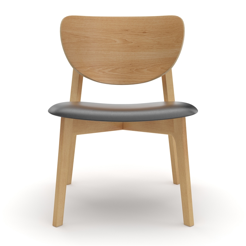 Pemberly Row Modern / Contemporary Leather Lounge Chair in Light Oak