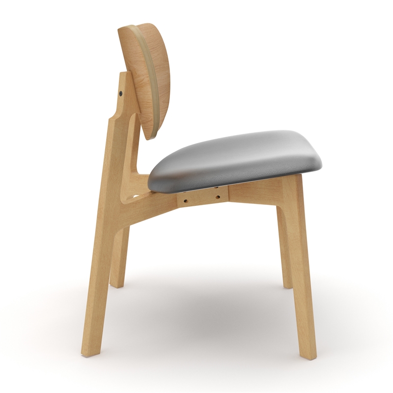 Pemberly Row Modern / Contemporary Leather Lounge Chair in Light Oak