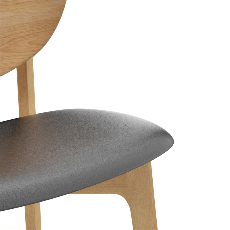 Pemberly Row Modern / Contemporary Leather Lounge Chair in Light Oak