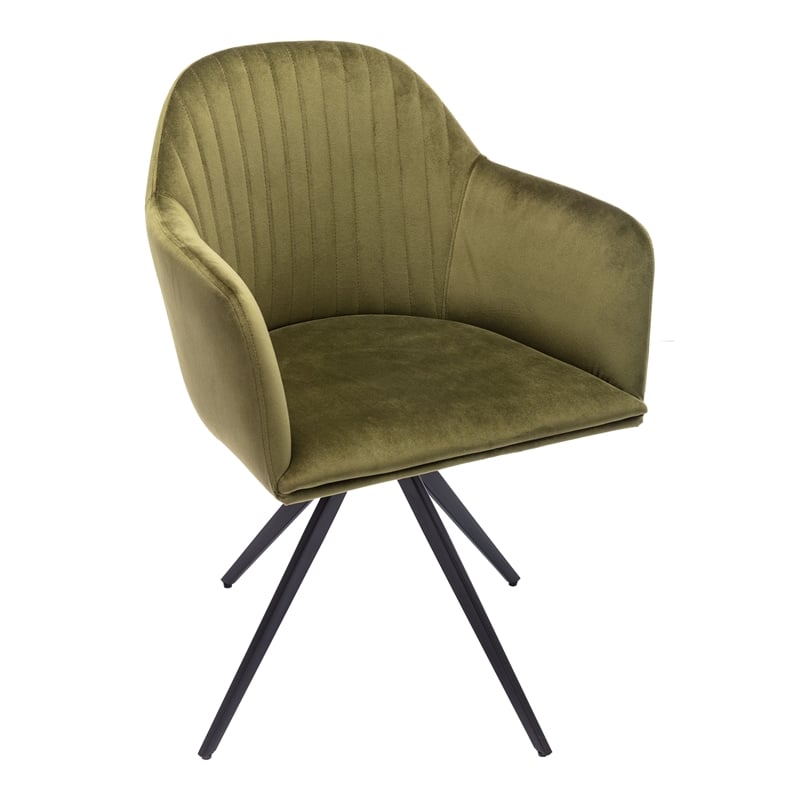Pemberly Row Modern / Contemporary Velvet Swivel Arm Chair in Olive