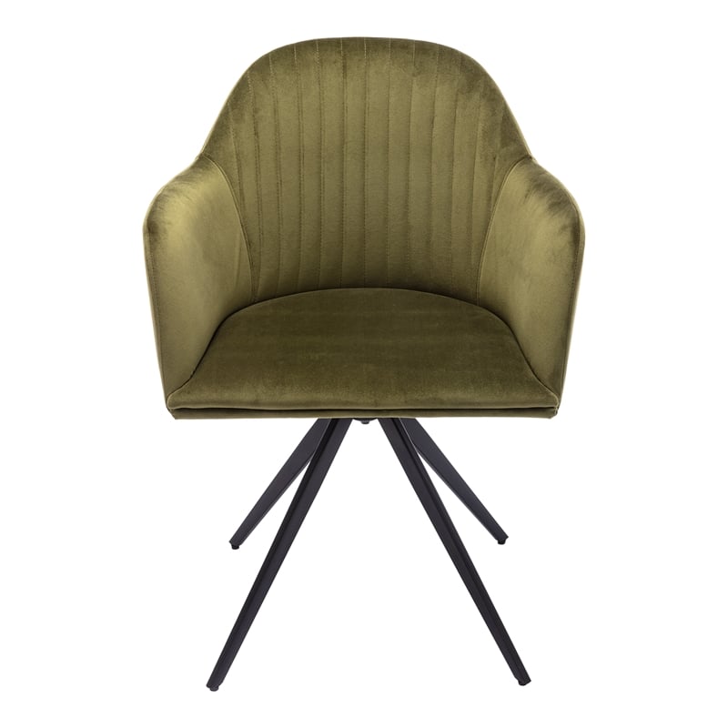 Pemberly Row Modern / Contemporary Velvet Swivel Arm Chair in Olive
