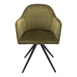 Pemberly Row Modern / Contemporary Velvet Swivel Arm Chair in Olive