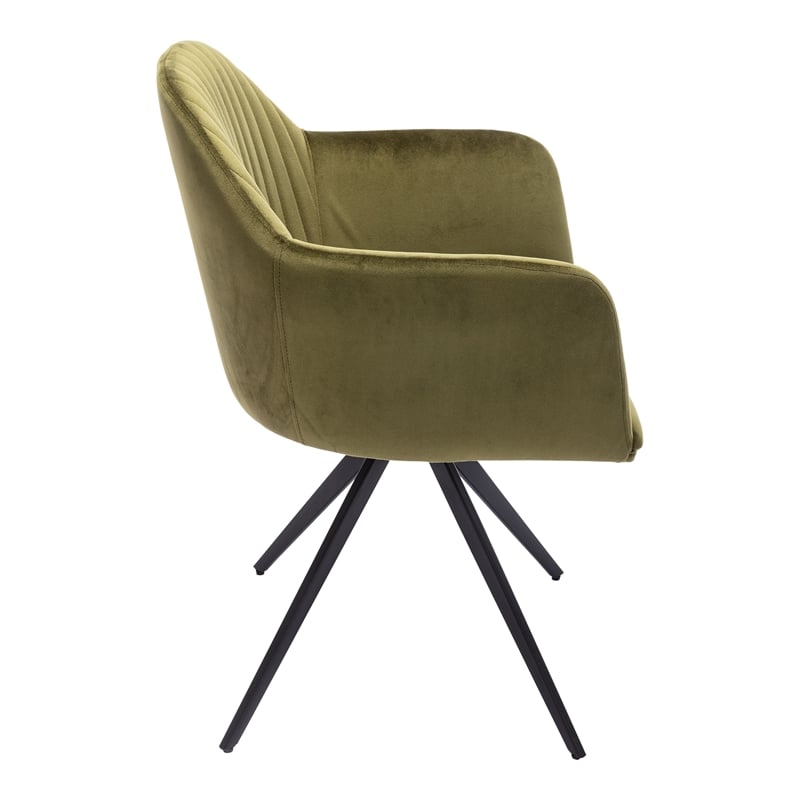 Pemberly Row Modern / Contemporary Velvet Swivel Arm Chair in Olive