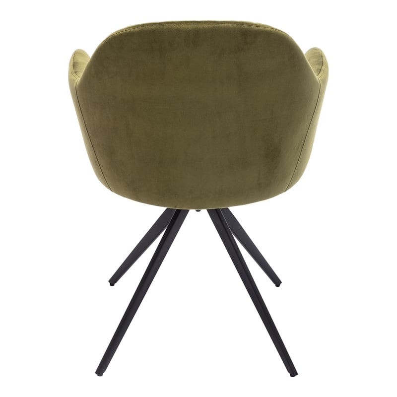 Pemberly Row Modern / Contemporary Velvet Swivel Arm Chair in Olive