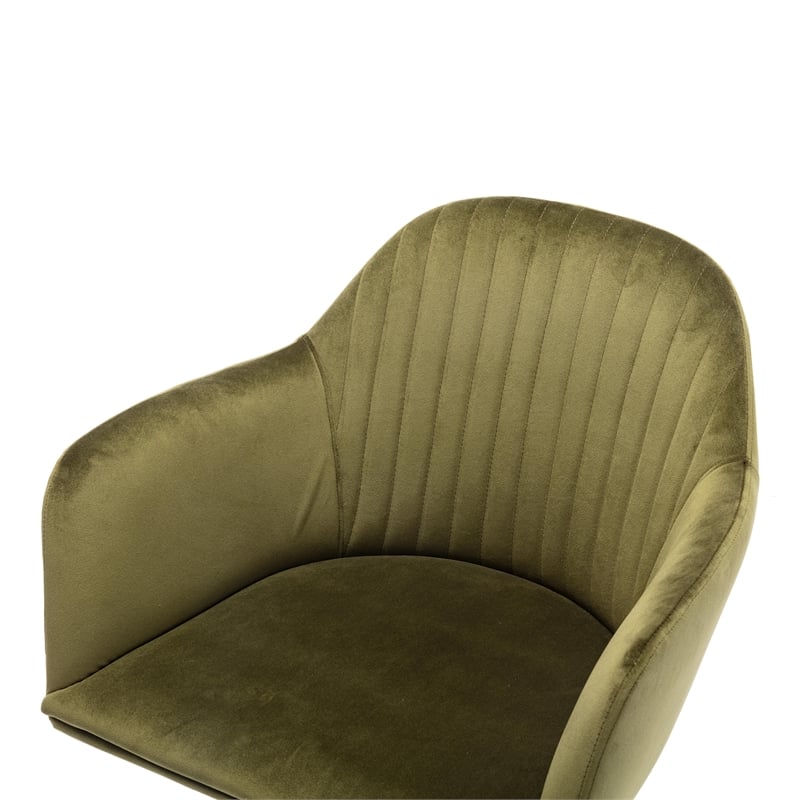 Pemberly Row Modern / Contemporary Velvet Swivel Arm Chair in Olive