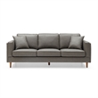 Pemberly Row Modern / Contemporary Faux Leather Sofa in Gray