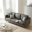 Pemberly Row Modern / Contemporary Faux Leather Sofa in Gray