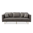 Pemberly Row Modern / Contemporary Faux Leather Sofa in Gray