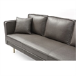 Pemberly Row Modern / Contemporary Faux Leather Sofa in Gray
