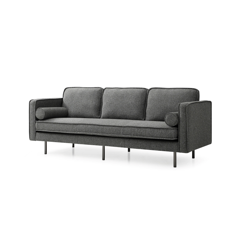 Pemberly Row Mid-Century Contemporary Fabric Sofa in Green Finish