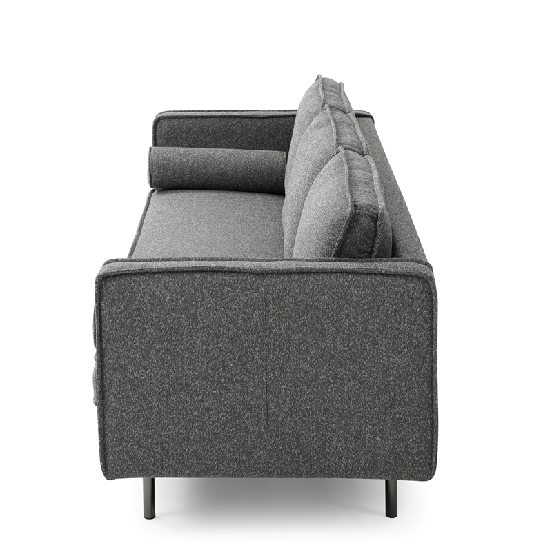 Pemberly Row Mid-Century Contemporary Fabric Sofa in Green Finish