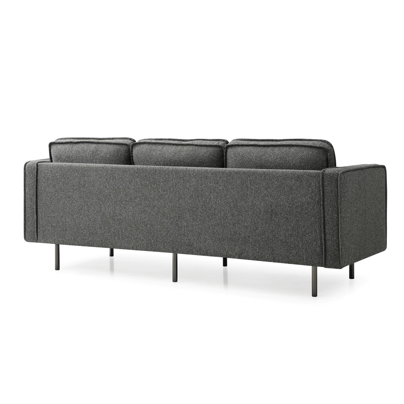 Pemberly Row Mid-Century Contemporary Fabric Sofa in Green Finish