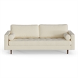 Pemberly Row Mid-Century Contemporary Fabric Sofa in Beige Finish