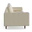 Pemberly Row Mid-Century Contemporary Fabric Sofa in Beige Finish