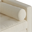 Pemberly Row Mid-Century Contemporary Fabric Sofa in Beige Finish