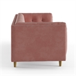Pemberly Row Mid-Century Contemporary Velvet Sofa in Blush Finish
