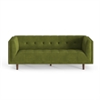 Pemberly Row Mid-Century Contemporary Velvet Sofa in Olive Finish