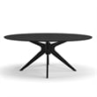 Pemberly Row Modern / Contemporary Wood Oval Coffee Table in Black