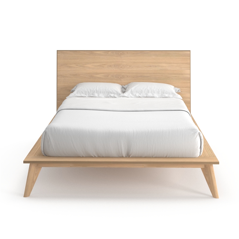 Pemberly Row Modern / Contemporary Wood Full Size Bed in Light Oak