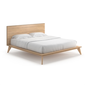 Pemberly Row Modern / Contemporary Wood King Size Bed in Light Oak
