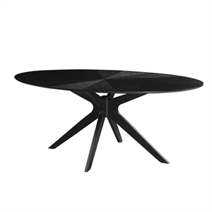 Pemberly Row Modern / Contemporary Wood Oval Dining Table in Black