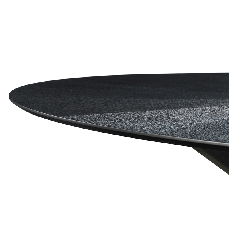Pemberly Row Modern / Contemporary Wood Oval Dining Table in Black