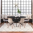 Pemberly Row Modern / Contemporary Wood Oval Dining Table in Black