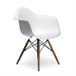 Pemberly Row Modern Arm Chairs (Set of 2) in Walnut and White