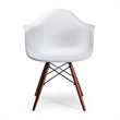 Pemberly Row Modern Arm Chairs (Set of 2) in Walnut and White