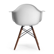 Pemberly Row Modern Arm Chairs (Set of 2) in Walnut and White