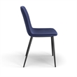 Pemberly Row Modern Velvet Side Chairs (Set of 2) in Sapphire
