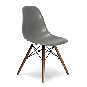 Pemberly Row Modern Side Chairs (Set of 2) in Gray and Walnut