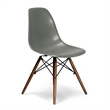 Pemberly Row Modern Side Chairs (Set of 2) in Gray and Walnut
