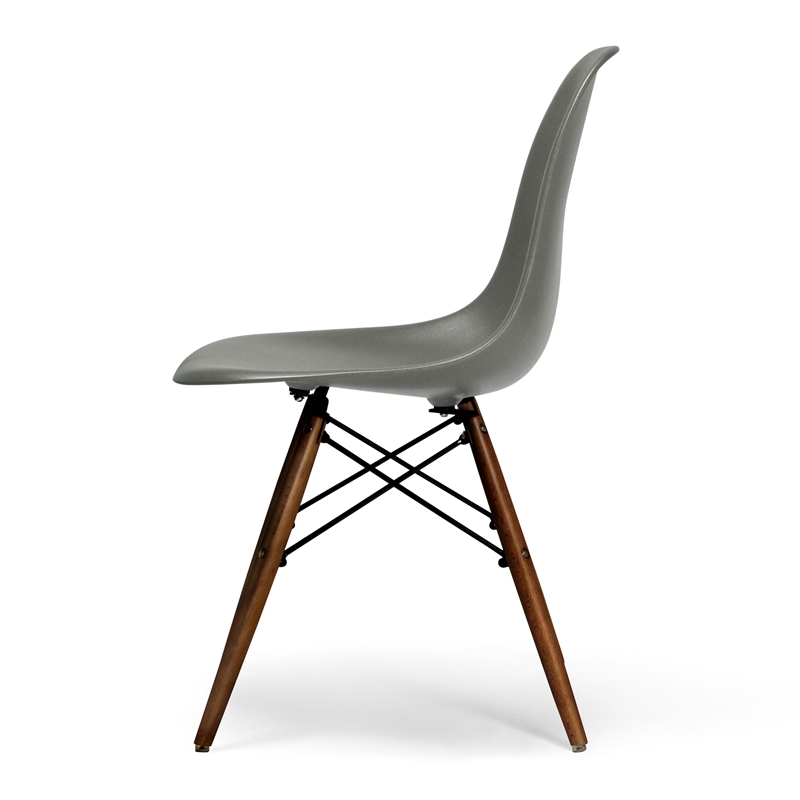 Pemberly Row Modern Side Chairs (Set of 2) in Gray and Walnut