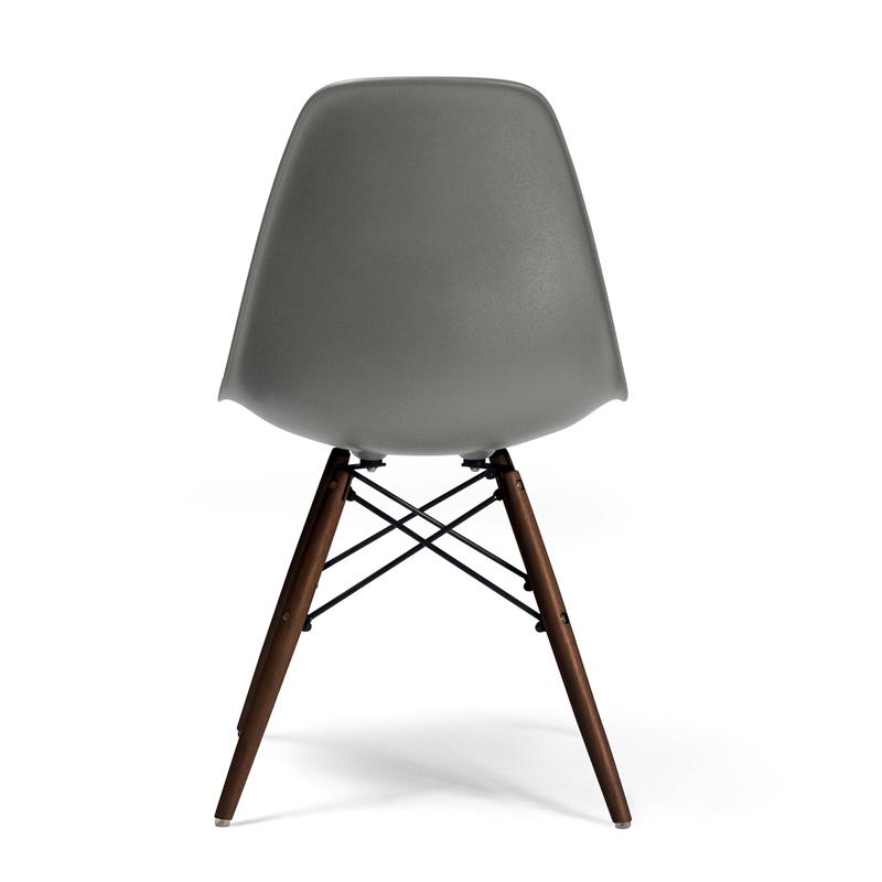 Pemberly Row Modern Side Chairs (Set of 2) in Gray and Walnut