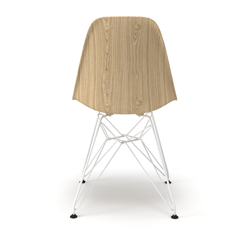 Pemberly Row Modern Printed Side Chairs (Set of 2) in Natural