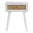Pemberly Row Modern Solid Wood One-Drawer Nightstand in White