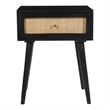 Pemberly Row Modern Solid Wood One-Drawer Nightstand in Black