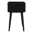 Pemberly Row Modern Solid Wood One-Drawer Nightstand in Black