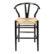 Pemberly Row Modern Counter Height Stool in Black and Natural