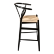 Pemberly Row Modern Counter Height Stool in Black and Natural