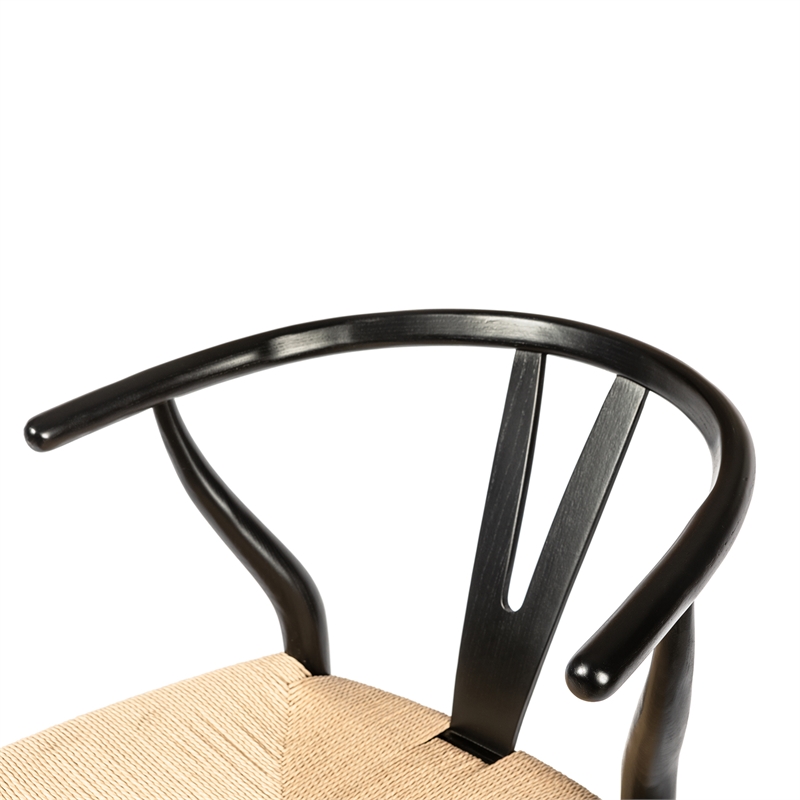 Pemberly Row Modern Counter Height Stool in Black and Natural