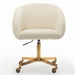 Pemberly Row Modern Boucle Swivel Rolling Task Chair in White