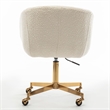Pemberly Row Modern Boucle Swivel Rolling Task Chair in White