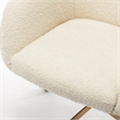 Pemberly Row Modern Boucle Swivel Rolling Task Chair in White