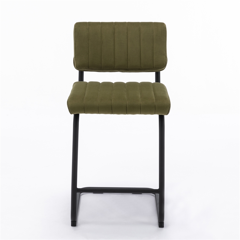 Pemberly Row Modern Counter Height Stools (Set of 2) in Olive