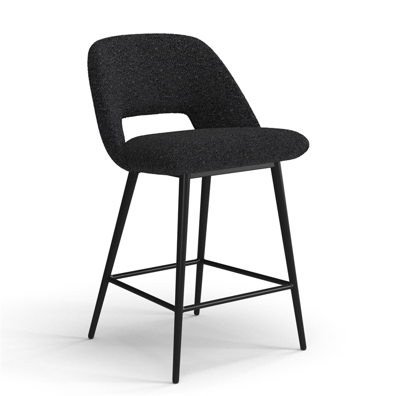 Pemberly Row Modern Counter Height Stools (Set of 2) in Black