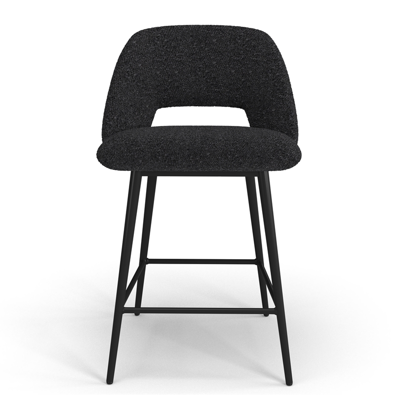 Pemberly Row Modern Counter Height Stools (Set of 2) in Black