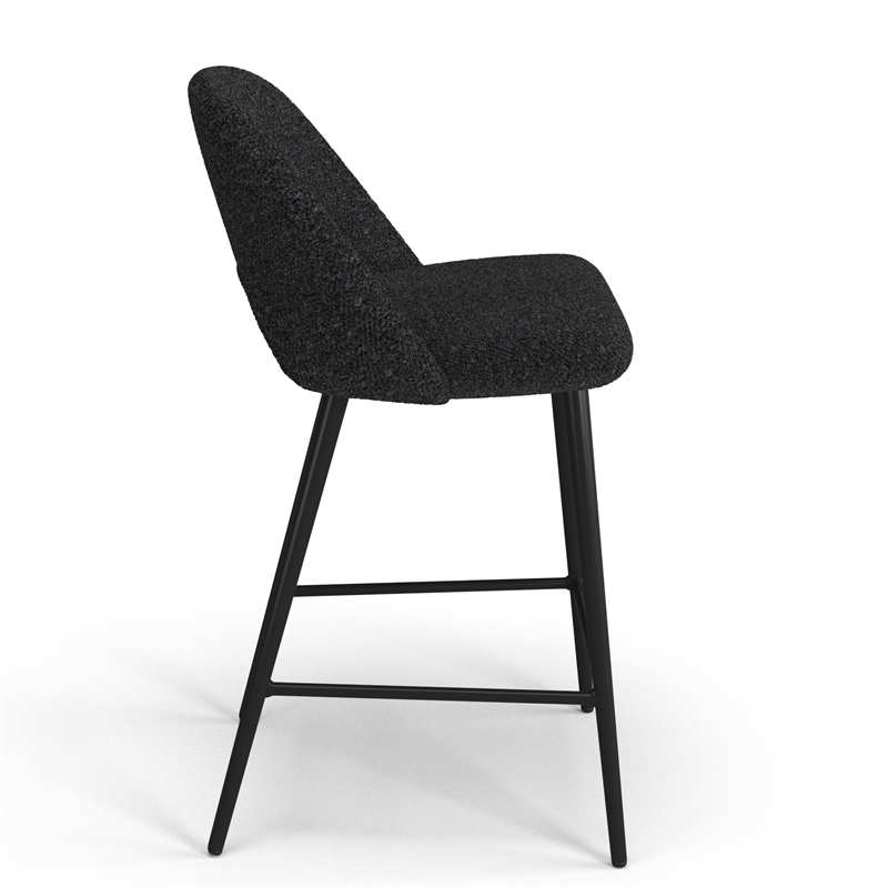 Pemberly Row Modern Counter Height Stools (Set of 2) in Black